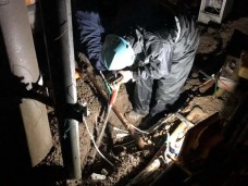 盘蠡村14幢配变2-1-2#杆下杆至盘蠡村16-1单元表箱间电缆抢修