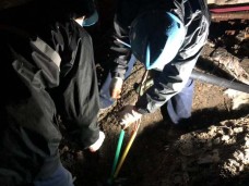 盘蠡村14幢配变2-1-2#杆下杆至盘蠡村16-1单元表箱间电缆抢修